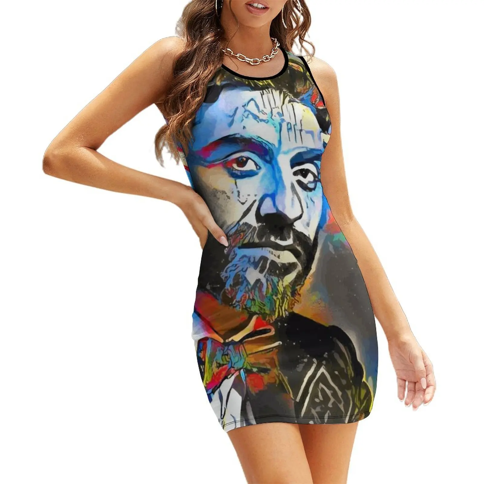 

Oscar Isaac Portrait Sleeveless Sundress Casual dresses summer women's dress 2025 luxury woman party dress