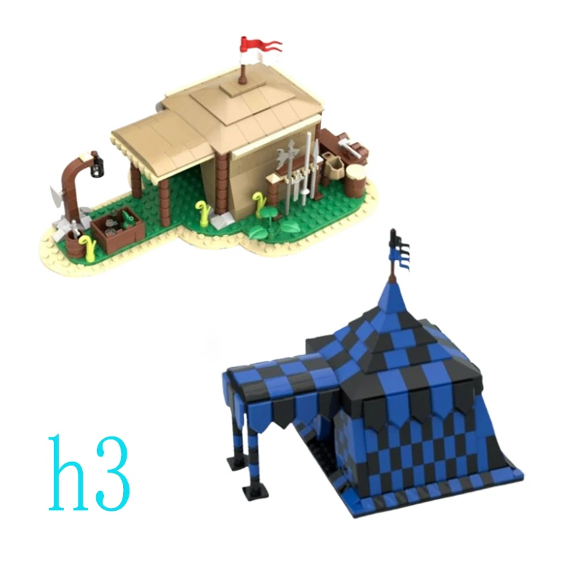 

Spot MOC-85668 145861 medieval training ground tent small particle assembly building blocks educational toy model ornaments gift