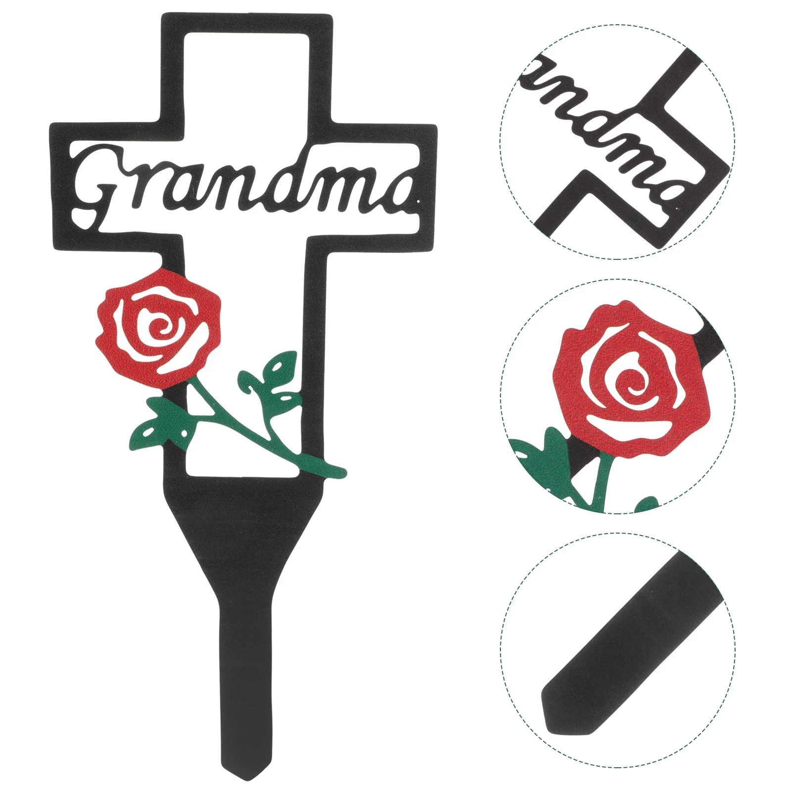 Grandma Grave Decorations Cemetery Stake Cross Commemorate Garden Father Memorial Plaques