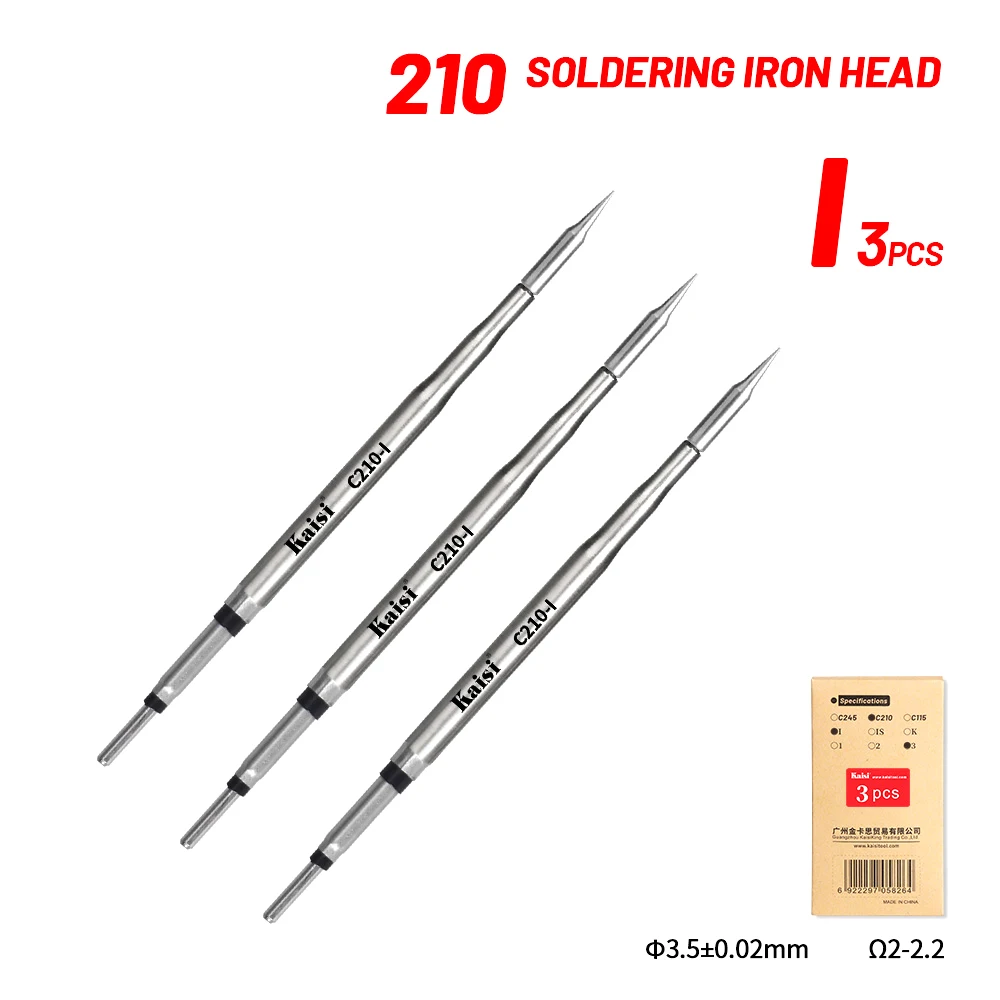 Kaisi 210 Soldering Iron Tips Lead Free Heating Core Compatible Sugon Aifen I2C Soldering Station