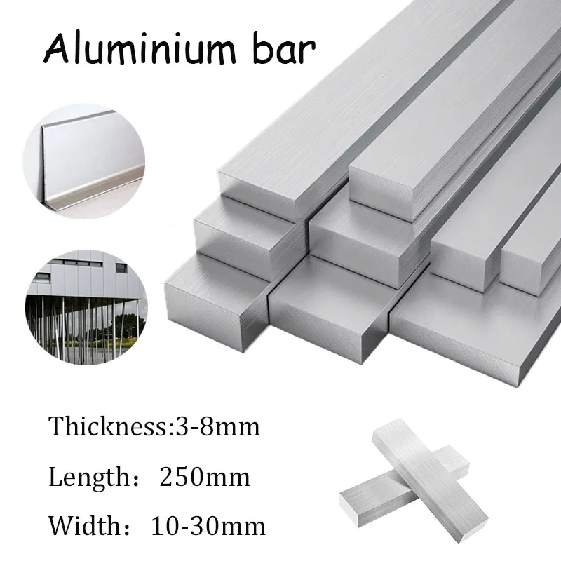 

1pcs 6061 Aluminium Flat Bar Thickness 3mm 4mm 5mm 6mm 8mm Rectangular Flat Bar Square Rod Plate Metal Strip Solids