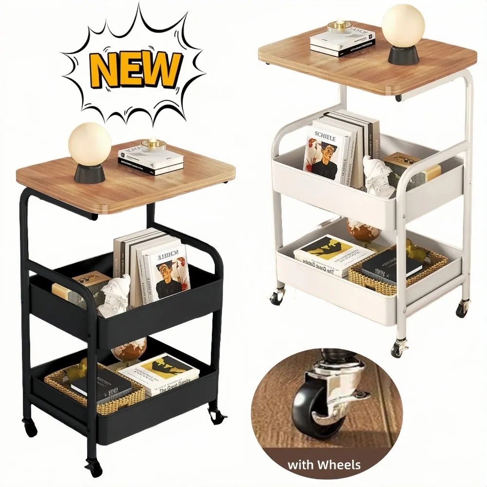 Etagere-de-rangement-mobile-a-3-niveaux-avec-plateau-en-bois-et-roulettes-ideale-pour-l'organisation-domestique