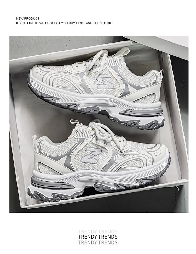 Men's Chunky Dad Sneakers Breathable Mesh Running Shoes 3 Colors – Detail 7