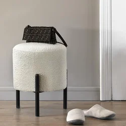 Middle Ancient Style Makeup Seat Home Living Room Sofa Stool High Elastic Sponge Hallway Ottoman Versatile Scene Shoe Bench