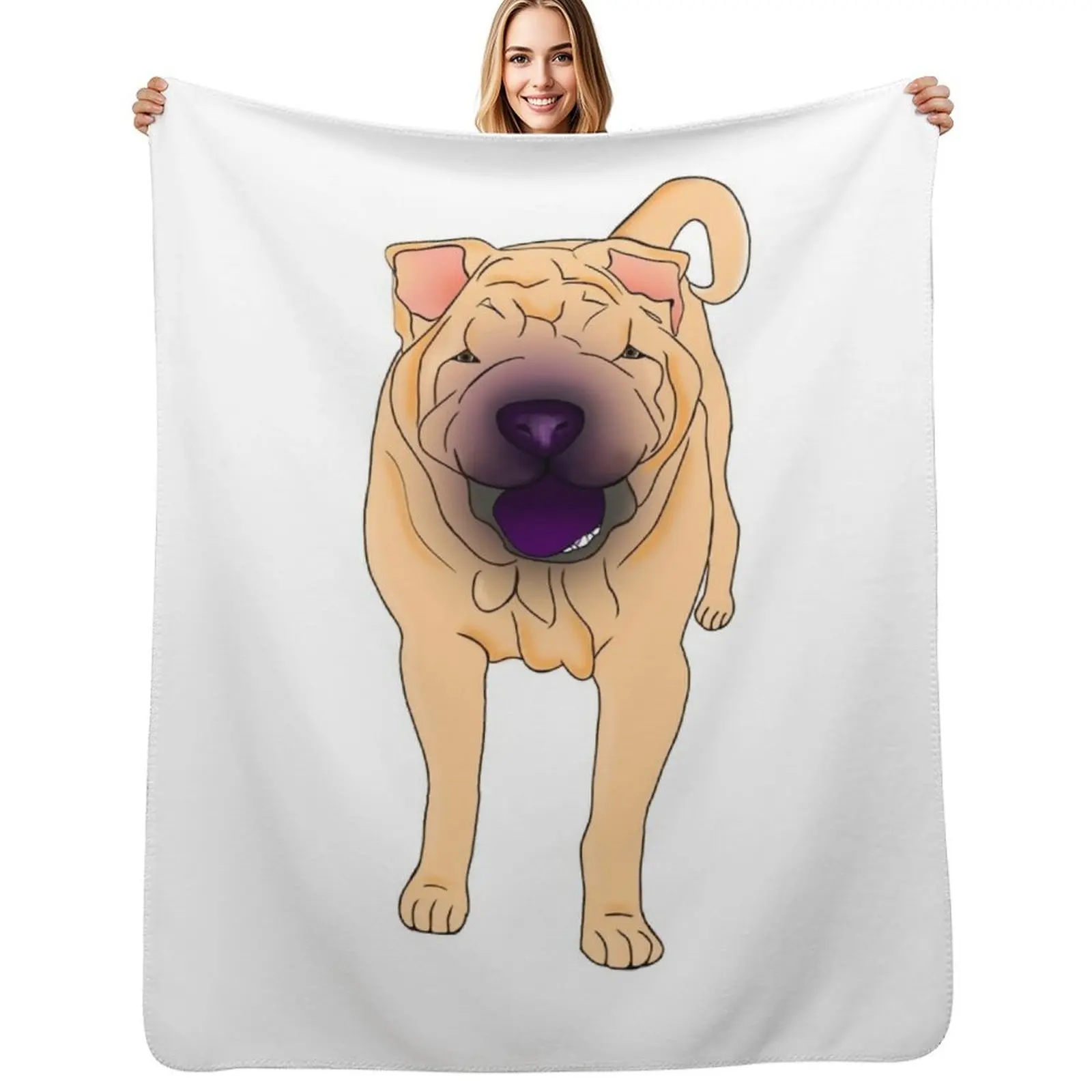 Shar Pei - Manta de color rubio, pesada, para dormir, edredón personalizado para cama de bebé, mantas para sofá