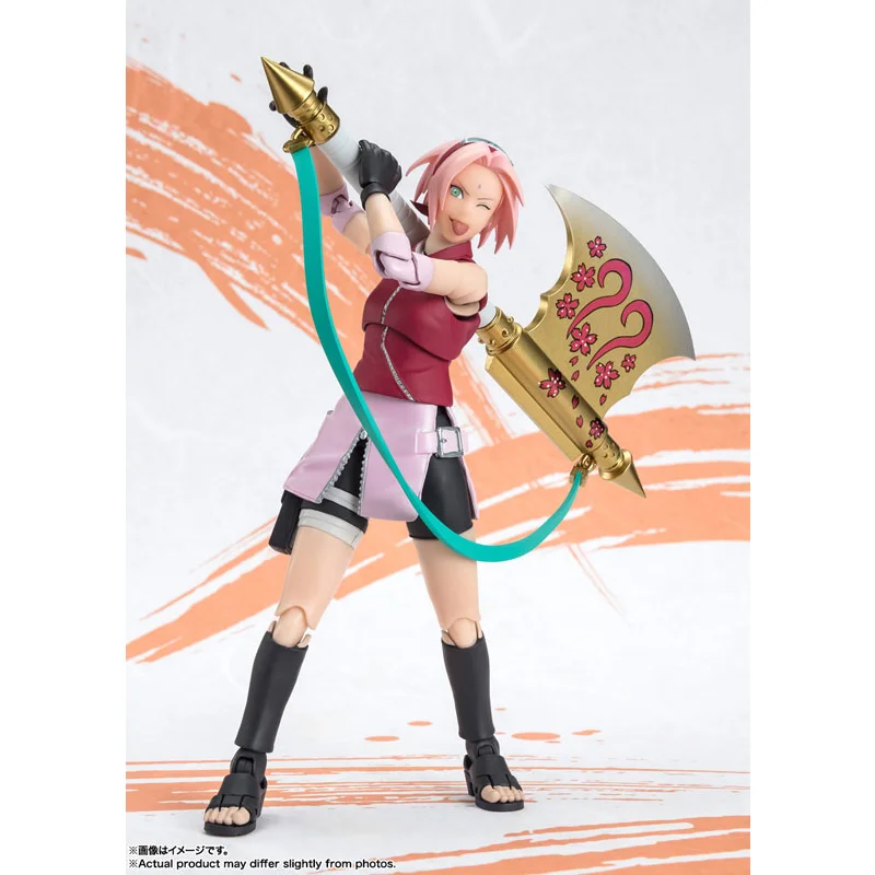 100% In Stock Original Bandai S.H.Figuarts SHF Naruto Haruno Sakura NARUTOP99 Anime Action Collection Figures Model Toys