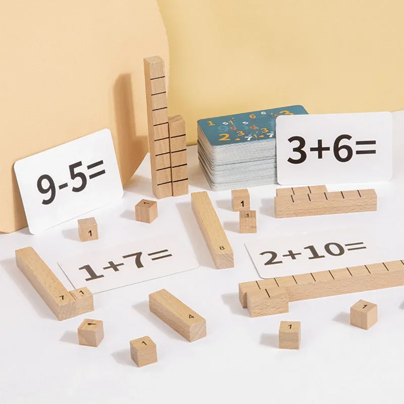 Children's Wooden Number Stick Cognitive Matching Addition Subtraction Operation Logical Thinking Training Math Toys