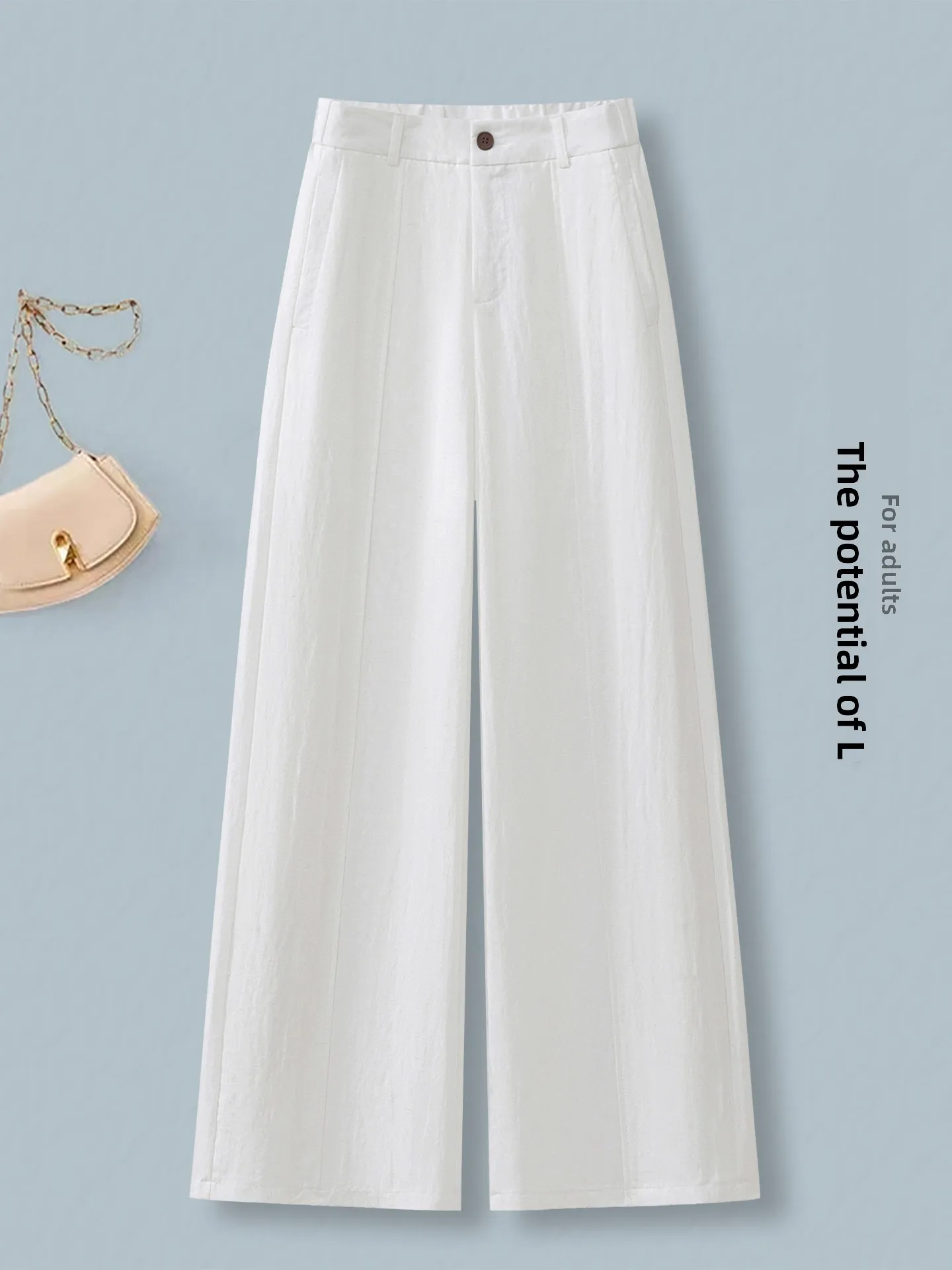

High Waist Wide Leg Pants Women's Summer Thin Ice Silk Loose Casual Straight Tube Sun Protection Pants Linen Blend