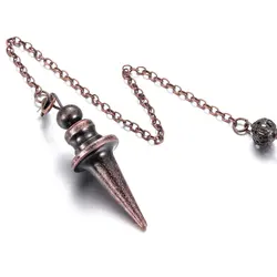 Openable Metal Pendulums Vintage Copper Cone Pointed Pendulum for Divination Dowsing Witchcraft Wicca Spiritual Pendulos X042