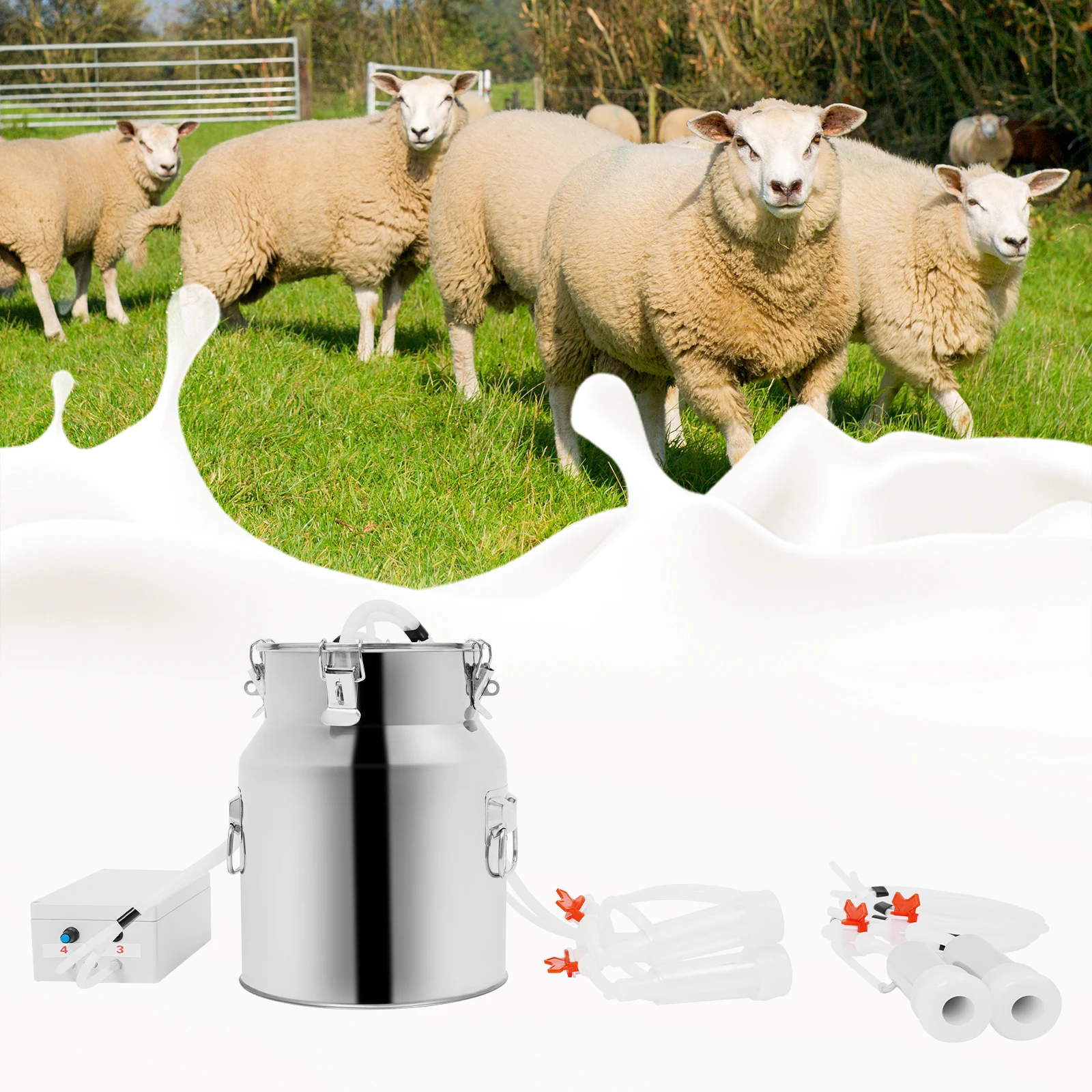 

Автоматический импульсный вакуумный доильный аппарат для коров и коз, портативный электрический доильный аппарат с ведром для молока 14 л, 100-240 В