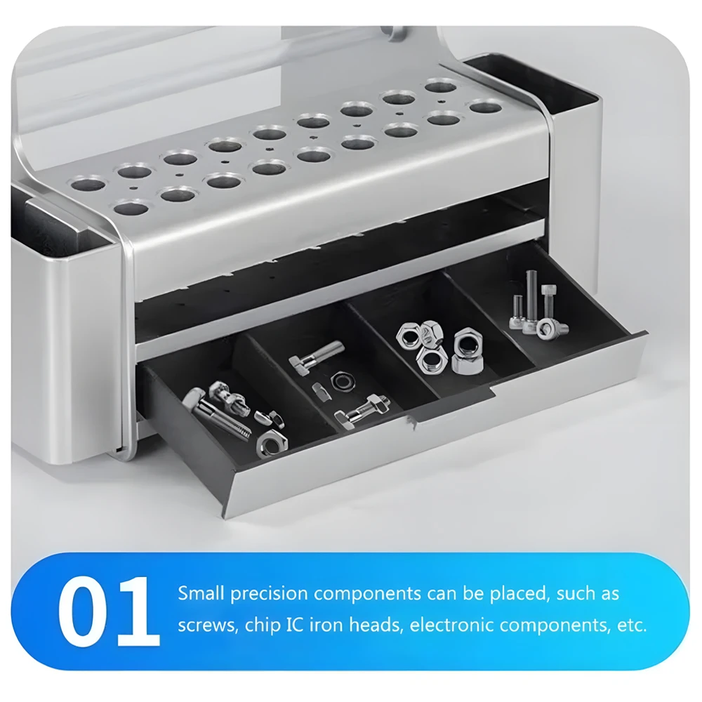 Caja de almacenamiento de herramientas de reparación multifuncional, caja de almacenamiento de piezas de clasificación, caja de almacenamiento de destornilladores, cabina de herramientas de mantenimiento de almacenamiento de escritorio