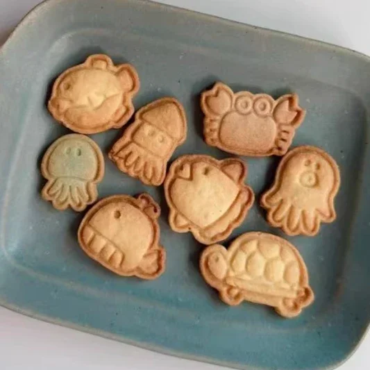 Whale Dolphin Octopus Crab Turtle Fondant Tools Biscuit Moulds Sea Cookie Cutter Sugar Craft Baking Pastry Stamp Mold