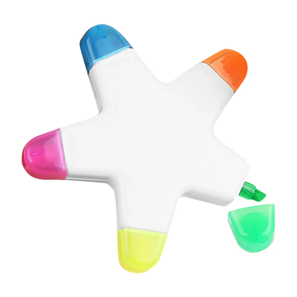 Five-pointed Star Highlighter Note Marking Pens Book Markers Study Flash Plastic Bulk Child Aesthetic Colored Highlighters