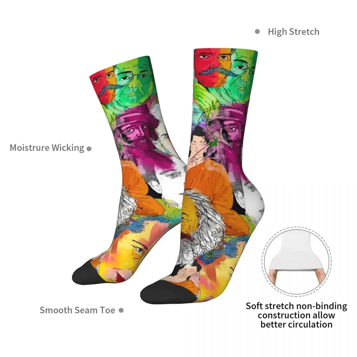 Philosophers World Socks Harajuku Super Soft Stockings All Season Long Socks Accessories for Man's Woman's Birthday Present