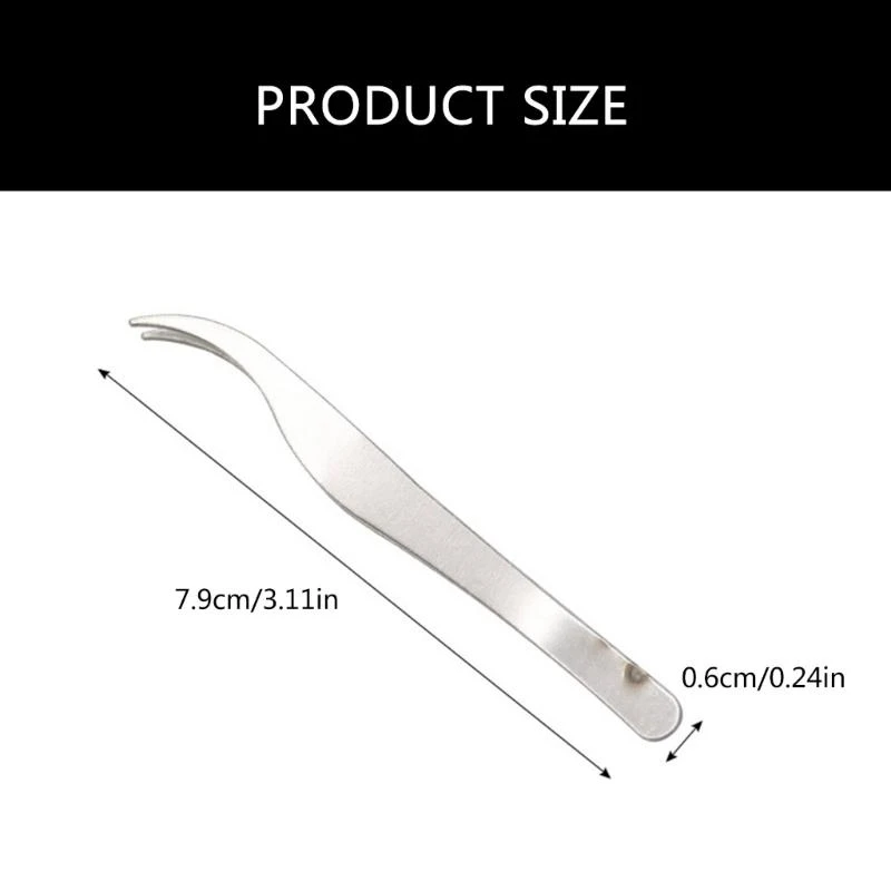 Slant Tip Tweezers for Detailed Beauty Care Stainless Steel, Makeup & Salon Use