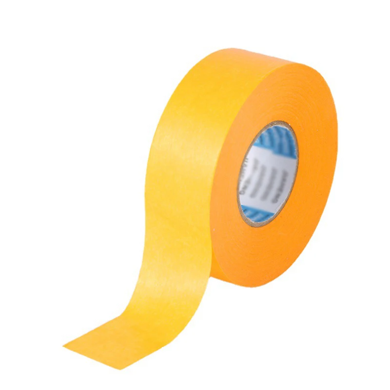 高粘度塗装マスキング紙、粘着ペインターテープ、美しい縫製、色分離、カースティック、黄色、10個