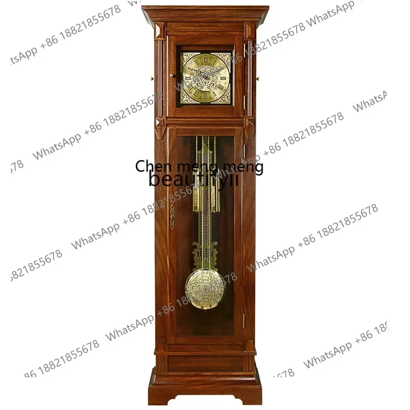 

D176 Chinese style floor clock for the living room, light luxury and atmospheric solid wood, Chinese retro mechanical floor clo