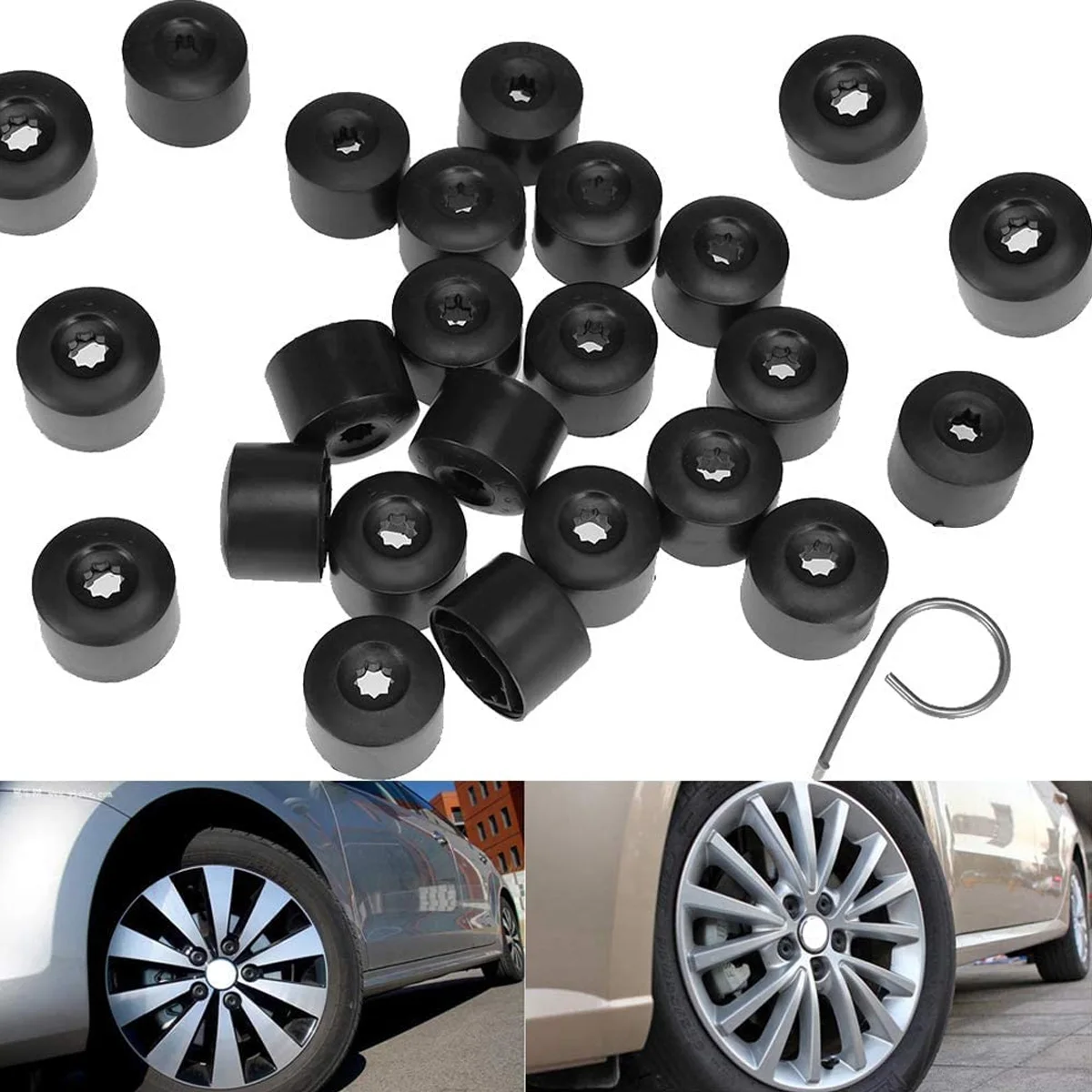 24 pz adatto per 17mm Volkswagen New Jetta Golf Bora Sagitar Magotan bullone pneumatico tappo decorativo mozzo ruota Volkswagen