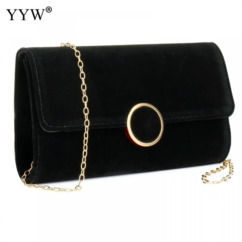 Retro Velvet Evening Bag For Women Small Solid Lap Day Purses And Handbags Wedding Chain Shoulder Bag Dinner Clutch Wallet Sac