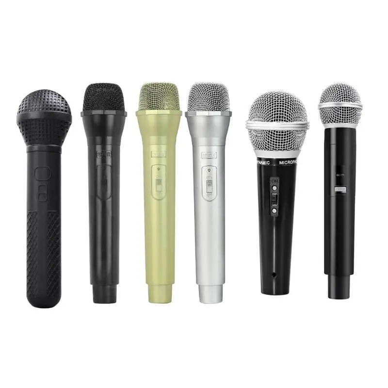 Handheld Fake Microphone Props Fun High Simulation Pretend Microphone Toy for Stage Costume Props Birthday Party Favor