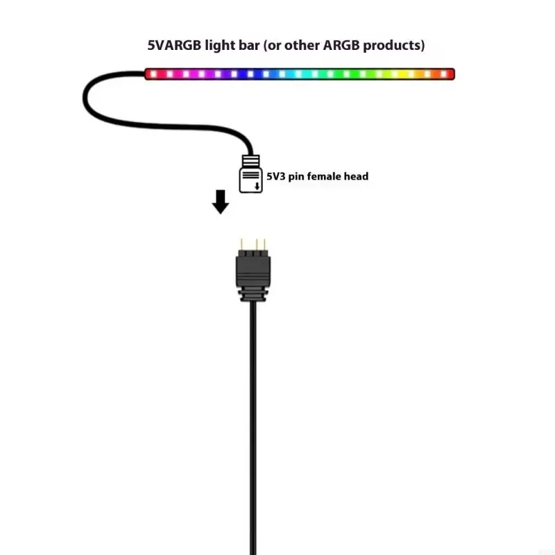 Power To 3Pin ARGB 5V Adapter Cable Computer Case Accessories Extension Cord Power Adapter For PC Motherboard 83CE