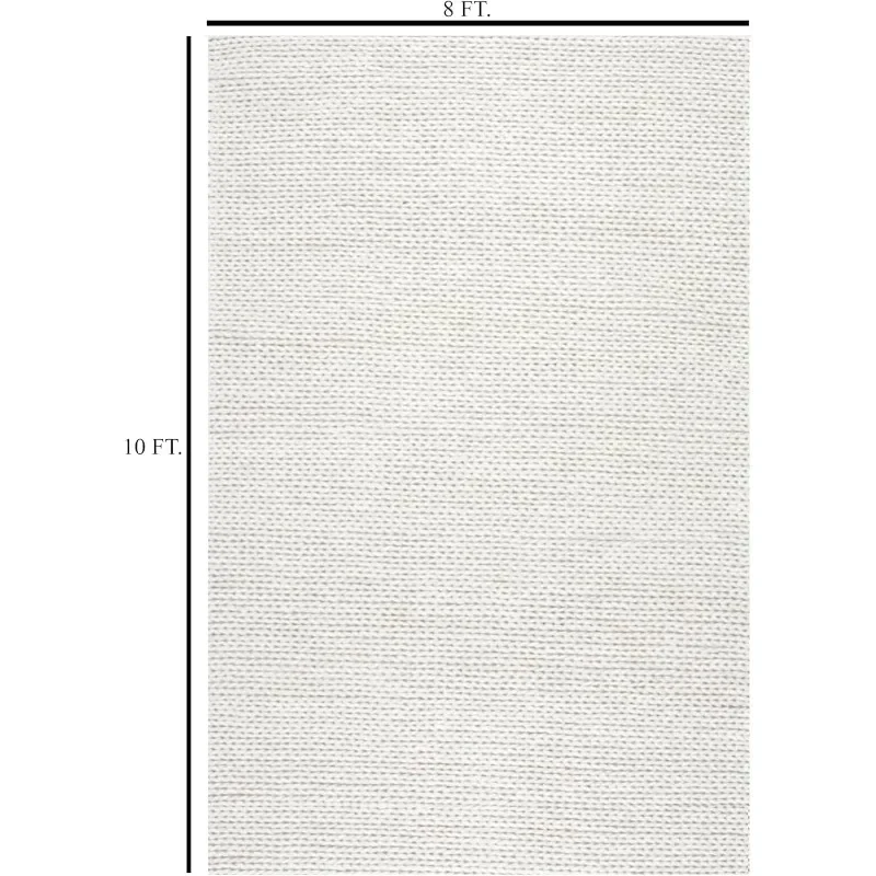 Wool Cotton Premium Handwoven Thick Cord Area Rug - Modern Area Rug for Living Room Bedroom