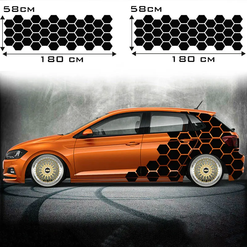 

Honeycomb Side Door Sticker Rear Fender Sticker Car Sticker Suitable for Any Vehicle Vinyl Car Wrap Side Graphic Sticker Decal