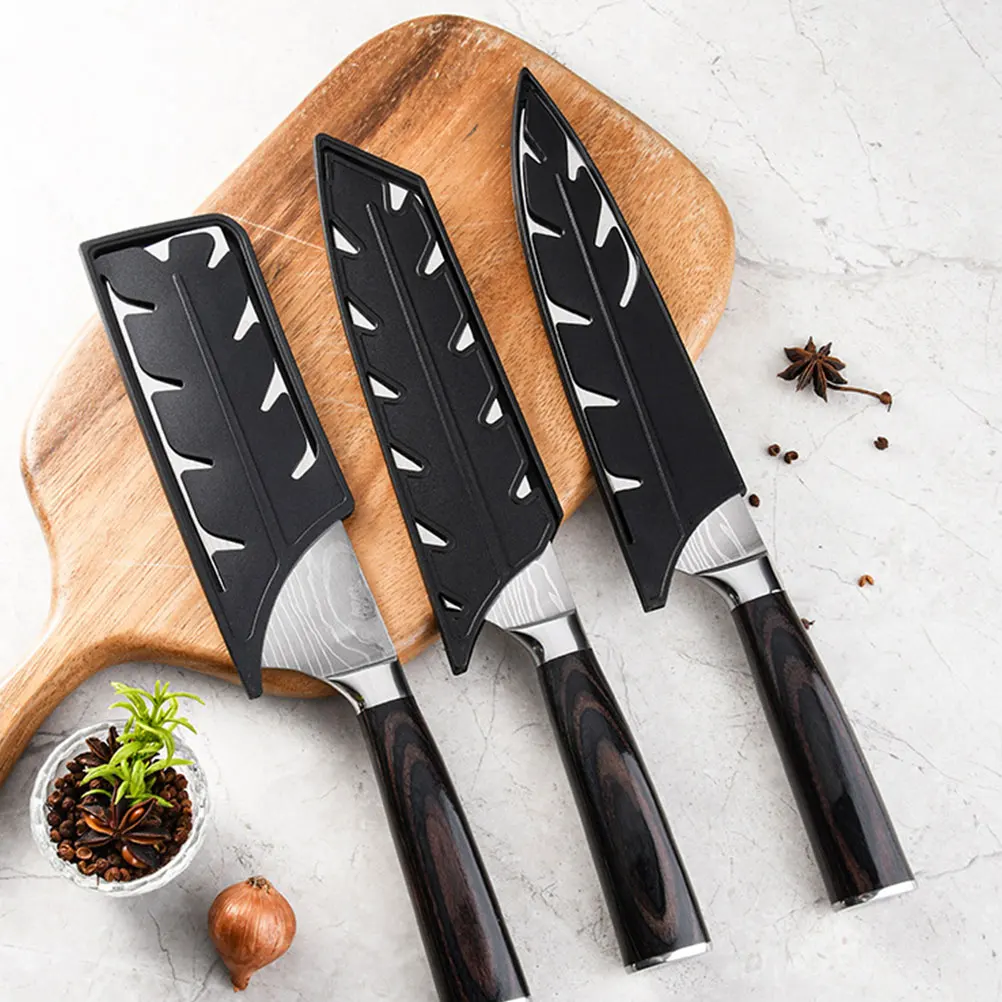 

8pcs Cutter Protective Covers For Kitchen Cutters Reusable Plastic Sleeves Horizontal Knives Guard Household Cooking Tools