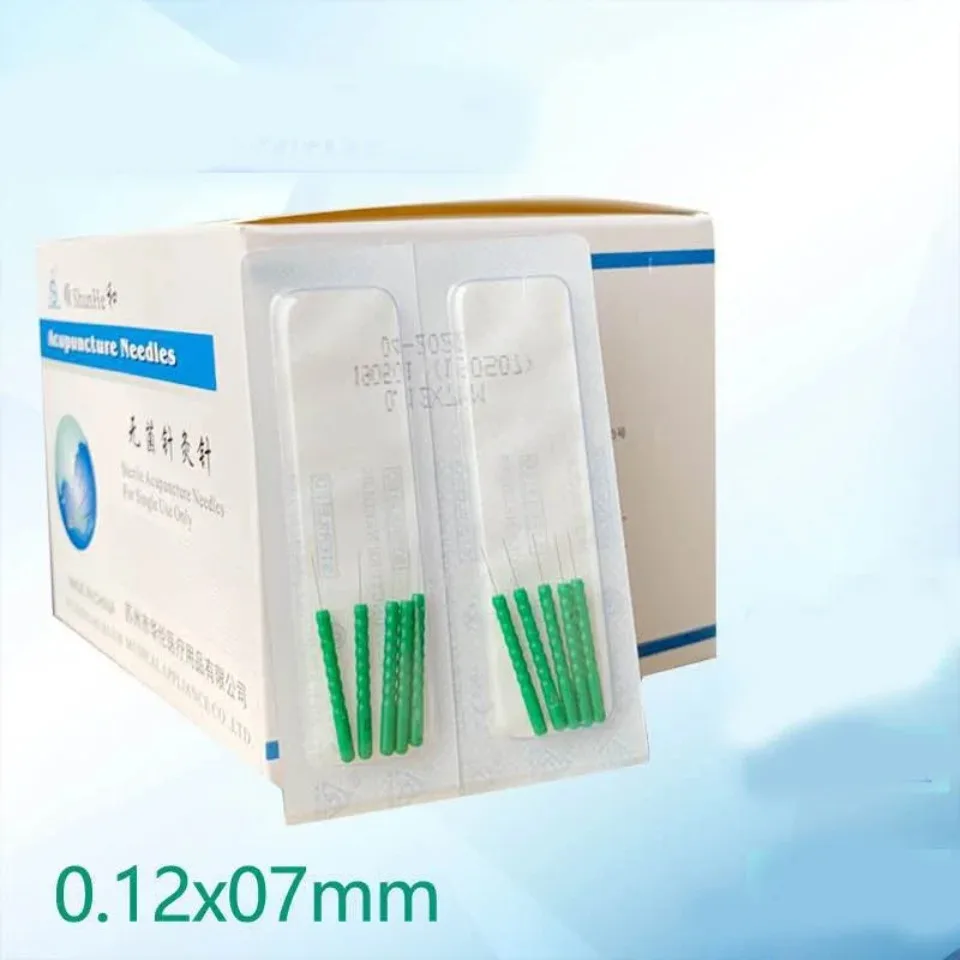 500 Uds. Agujas de acupuntura desechables con mango de plástico de colores shunhe con tamaño de tubo 0,16*7/13mm/0,12*7/15mm