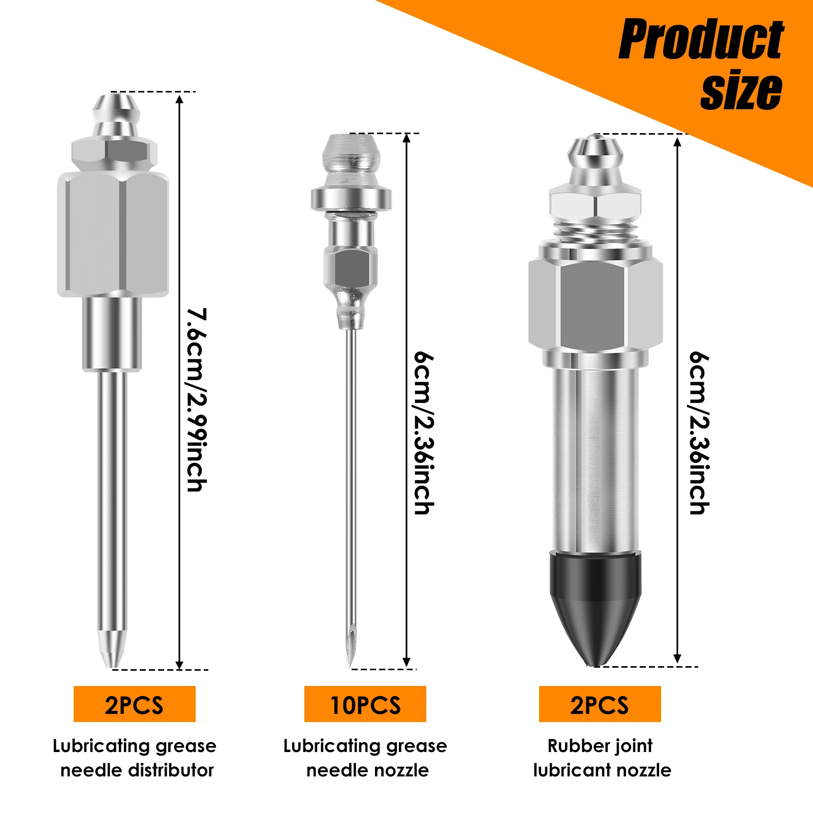 7/14Pcs Grease Needle Adapter Set Anti Leaking Solid Machinery Grease Nozzles Easy to Transport Grease Injector Needle Accessory