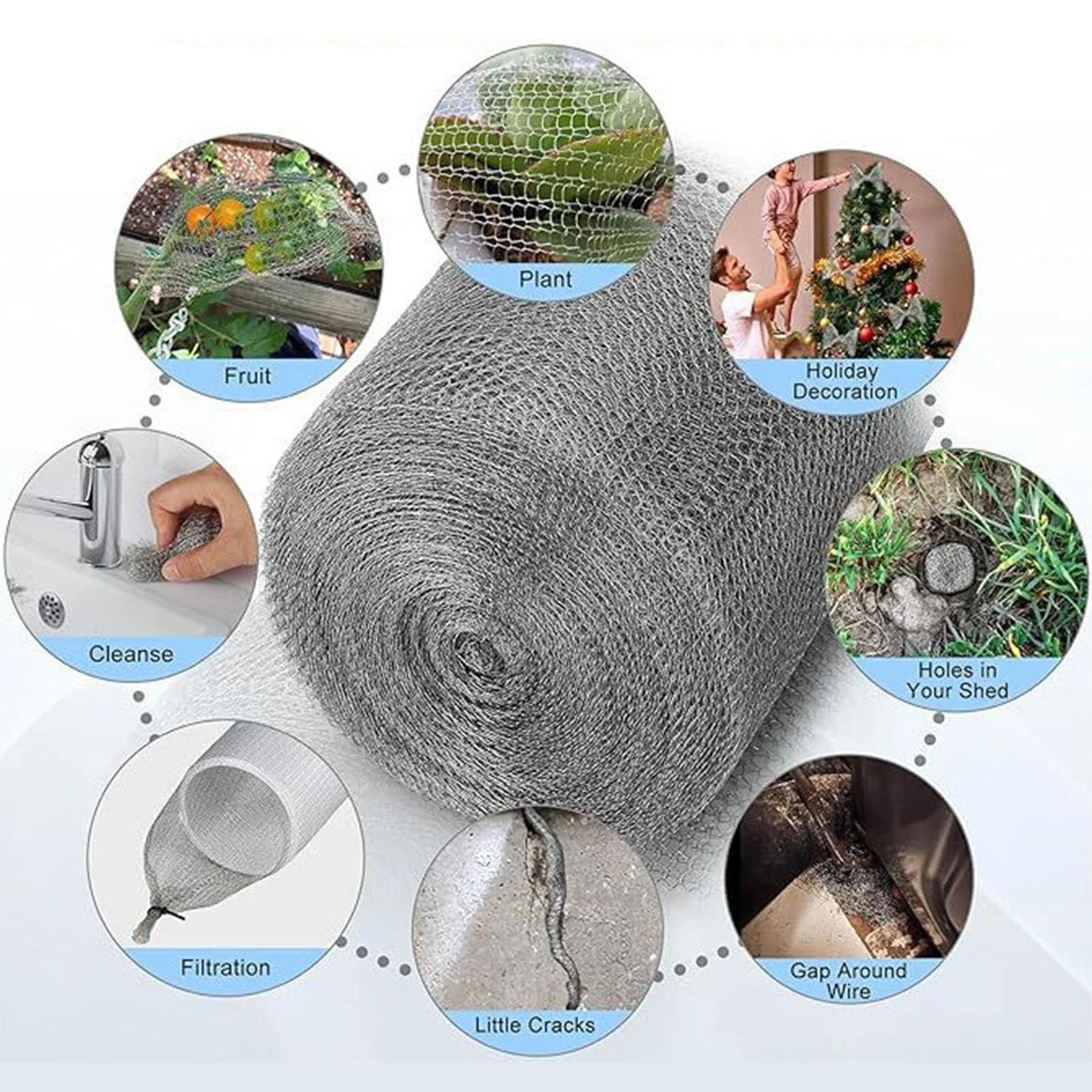 

6M Insect Control Anti-mouse Metal Mesh Wire Mesh Rabbit Rodent Protection Stainless Steel Mesh Garden Hole Netting Garden Tool