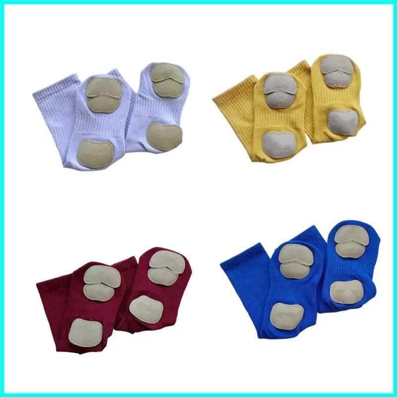 Calzini da ballo polpaccio per bambine, suole antiscivolo, design traspirante, in cotone, per praticare balletto e giocare