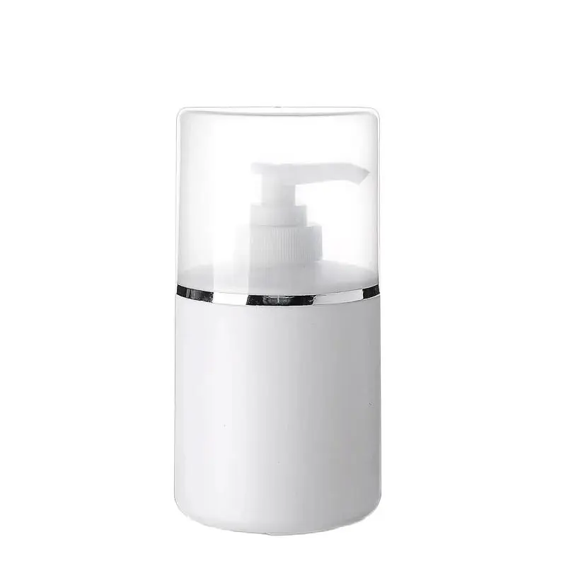 

300ML Lotion Pump Bottle,White Plastic Shampoo Sub-bottling,Empty Cosmetic Facial Cleanser Container,100PCS/LOT