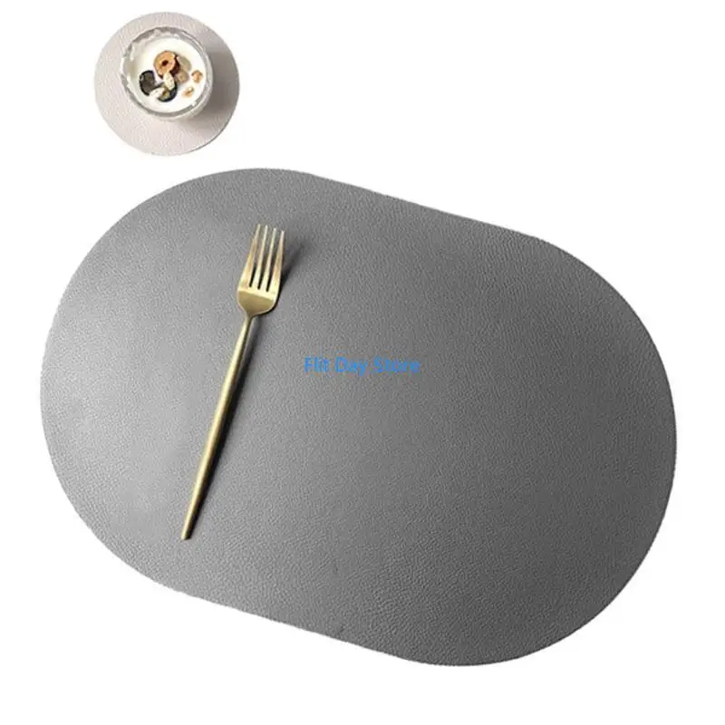 F92C PU Leather Placemats Set With Coasters Waterproof Table Decoration For Family Gathering Heat-Resistant Place Mats