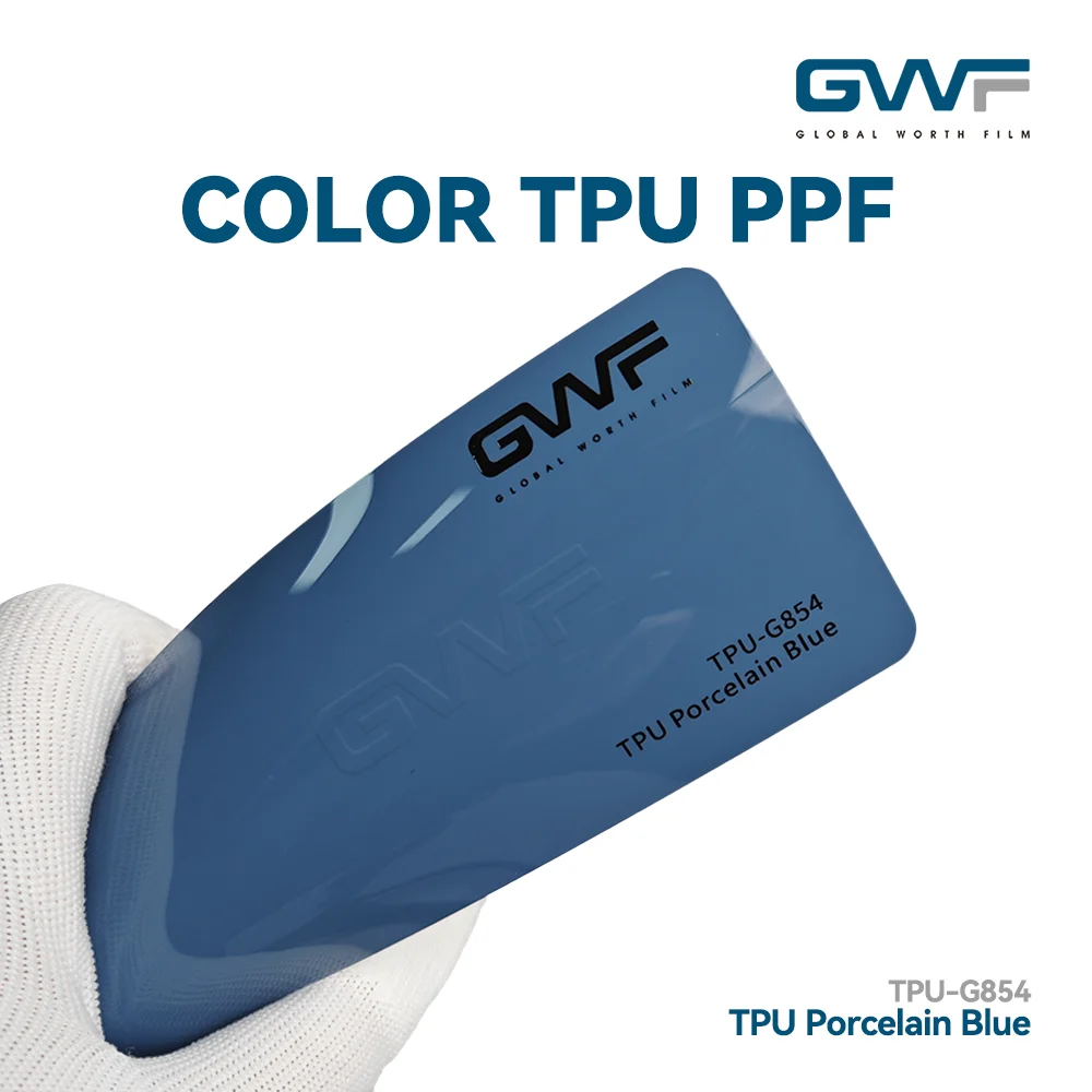 

ATV TPU Porcelain Blue Self Healing Car Paint Protection Film UV IR Resist Color Changing PPF Roll