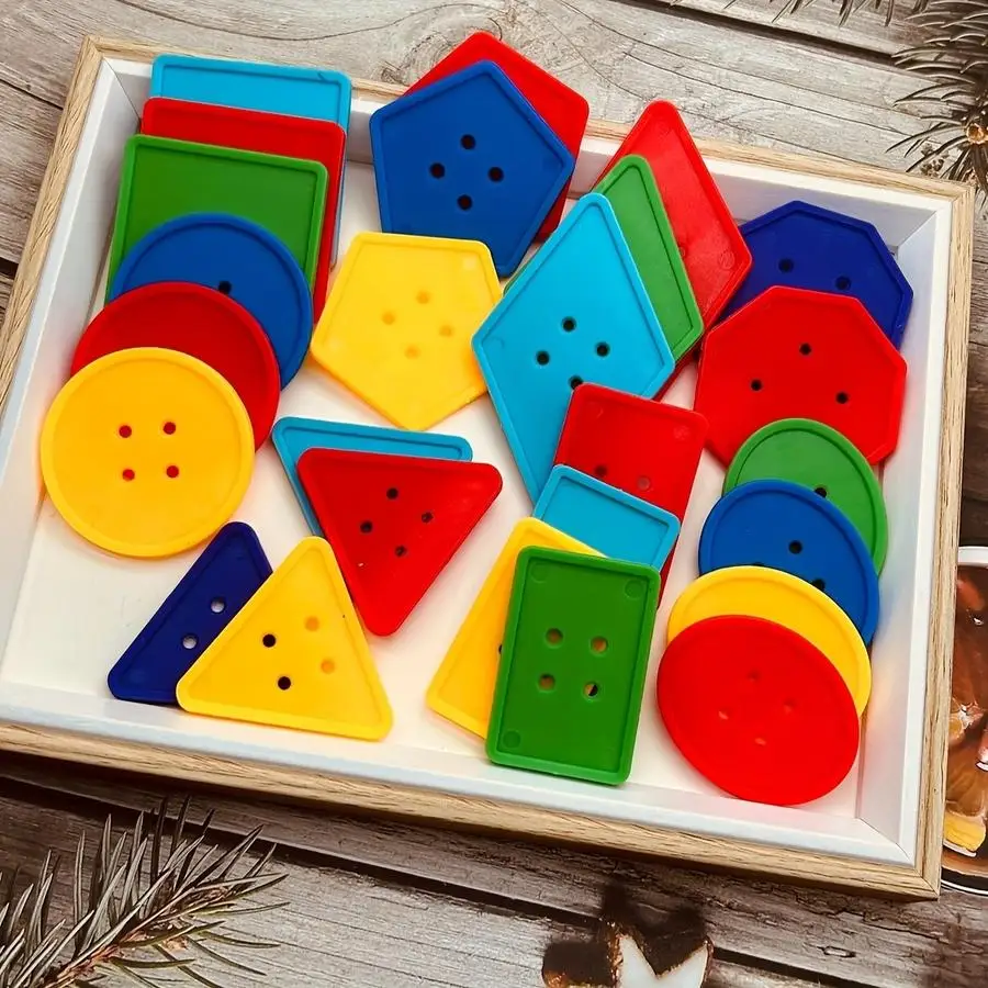 1/5/10/20/50/100pcs Peças de Botões Grandes Geométricos Multiformes Feitos à Mão para DIY - Formas Irregulares, Variações Únicas