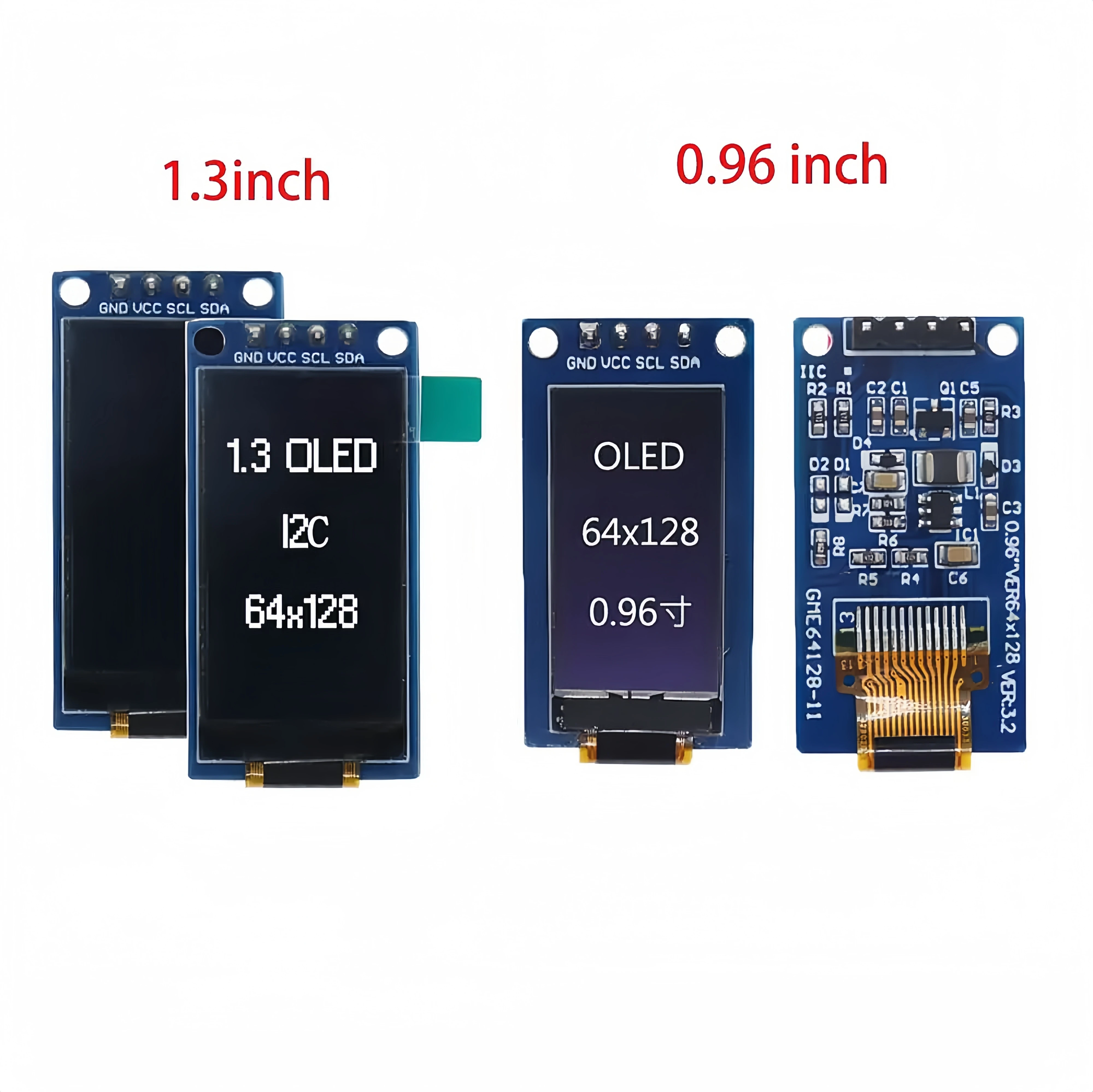 Módulo de pantalla OLED Vertical para arduino, pantalla de 0,96/1,3 pulgadas, 64x128, LCD SH1107, 1,3\