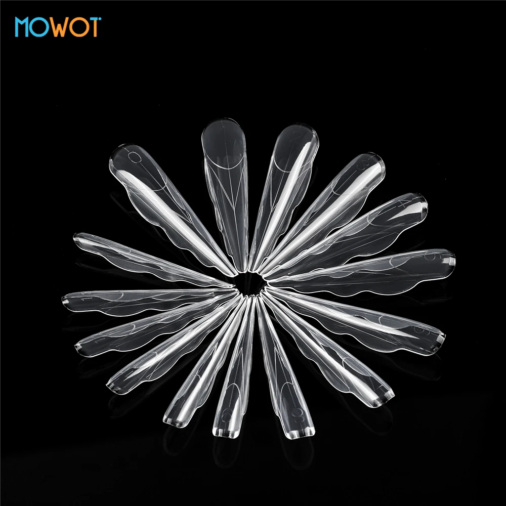 MOWOT 150 Uds. Formas de uñas duales de mariposa extensión de uñas acrílicas formas superiores para Gel de uñas de poli moldes de Gel UV de construcción rápida reutilizables
