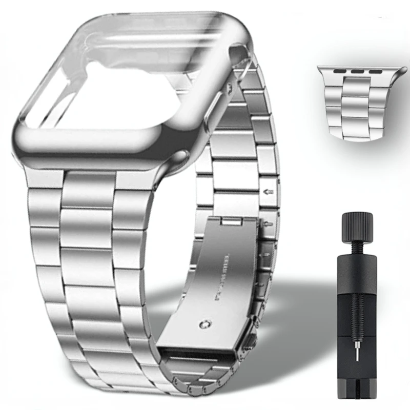 Gehäuse + Metallarmband für Apple Watch Ultra 3 2 49 mm 11 10 9 8 7 42 mm 46 mm 45 mm 41 mm Kettenabnehmbares Band IWatch 6 5 SE 44 mm 40 mm