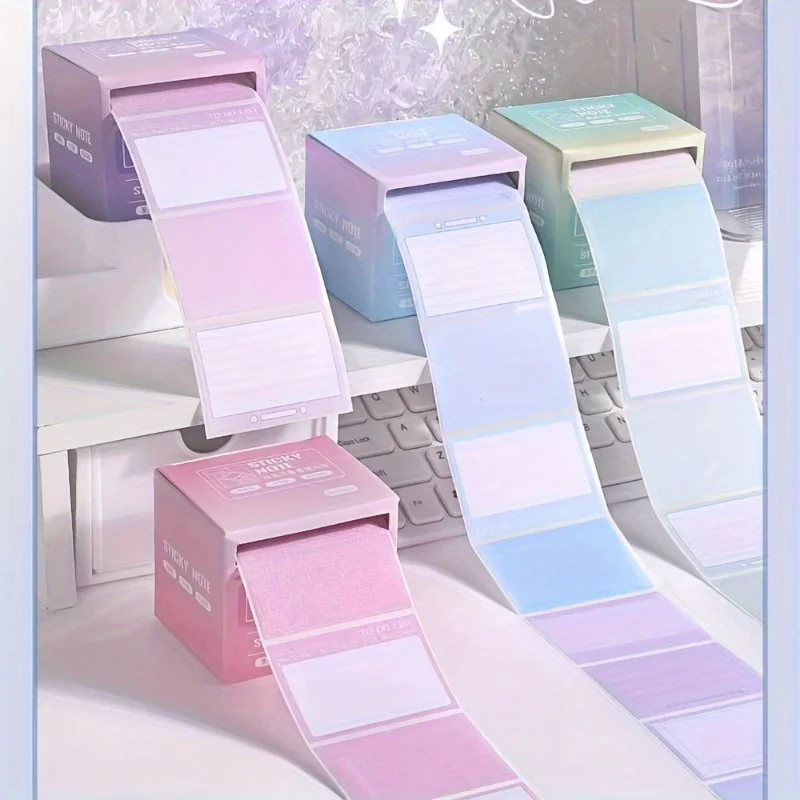 256 قطعة/صندوق ملاحظات لاصقة قابلة للسحب |   ملصقات لاصقة كاملة قابلة للتمزق في 8 صيحات، مثالية للمكتب والطلاب والقرطاسية #2