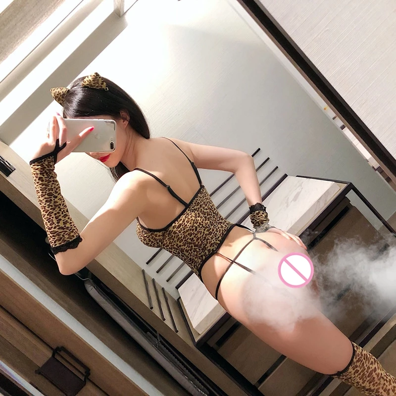 Hot Bodysuit Leopard lace lace European style sexy pajamas sexy lingerie woman sexy body daring extra large sexy outfit sex shop