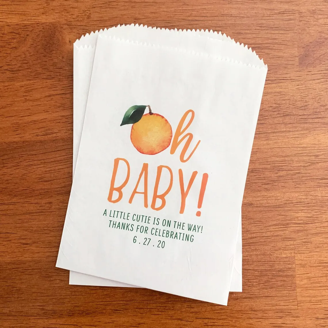 Clementine Baby Shower Favor Bags Summer Citrus Baby Shower Decorations & Ideas - A Little Cutie is on the Way Baby Shower Favor