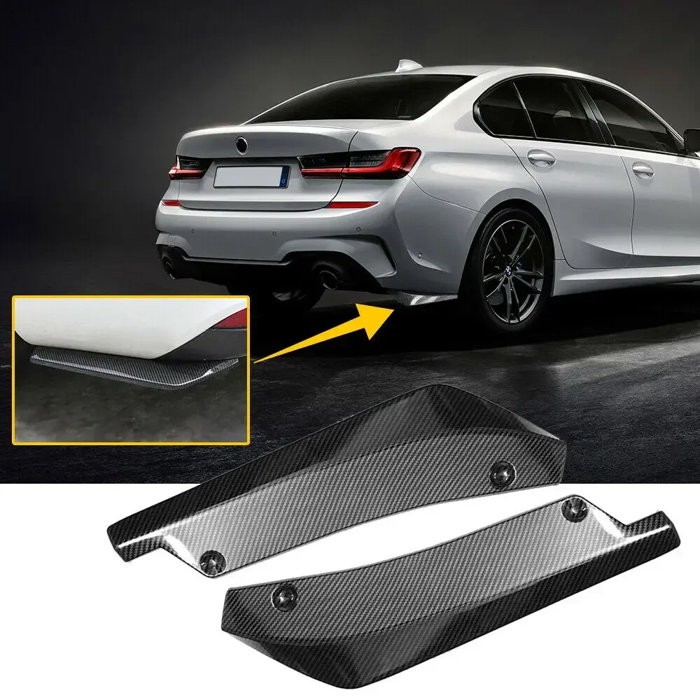 Carbon Fiber Winglets Side Skirt Extension Universal Car Front Rear Bumper Strip Lip Spoiler Diffuser Splitter Scratch Protector