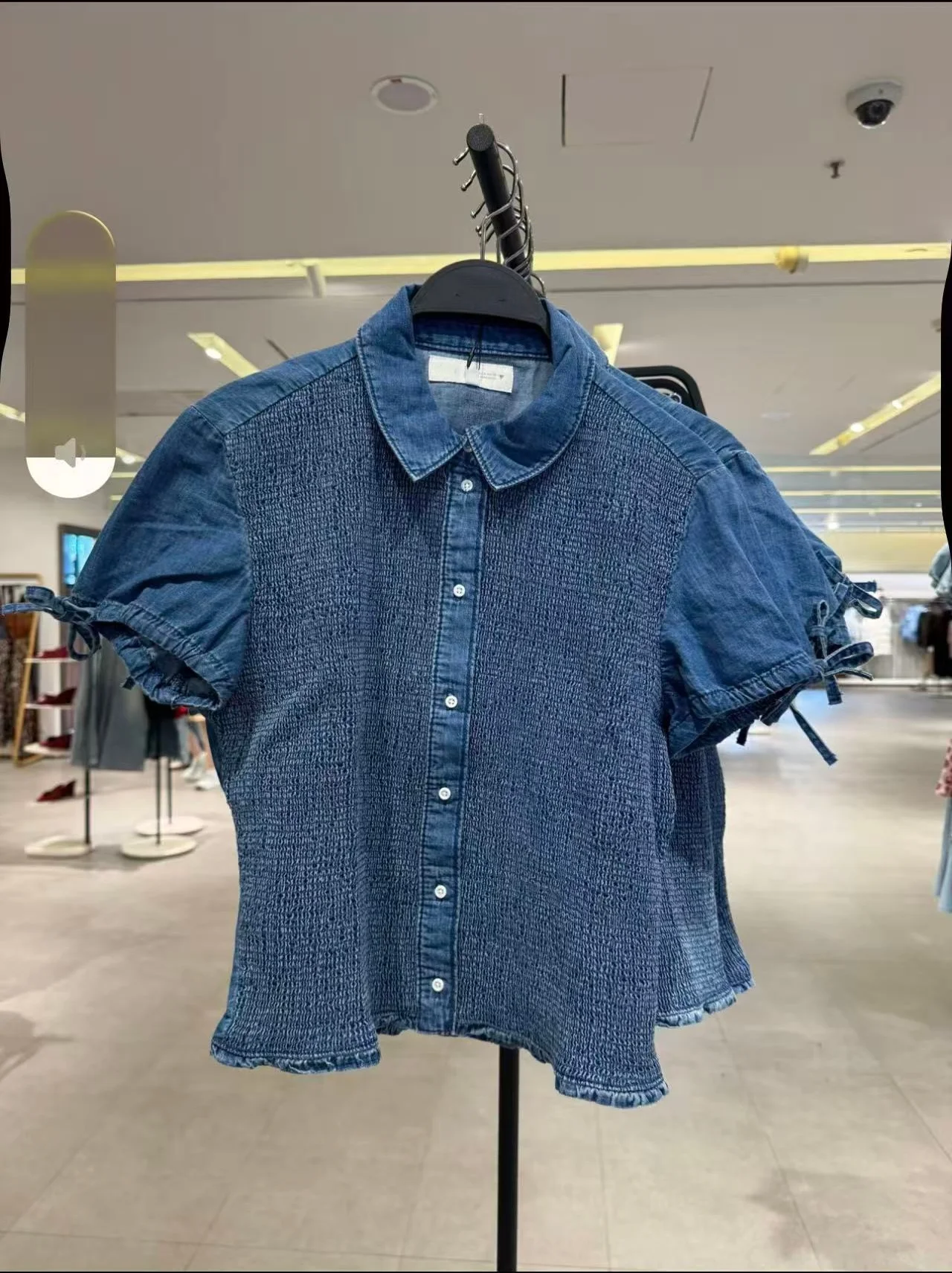 

Retro Style Slim Fit Cotton Short Sleeve Collared Denim Shirt Casual Versatile Top for Spring Summer New Arrival Women's Fashion