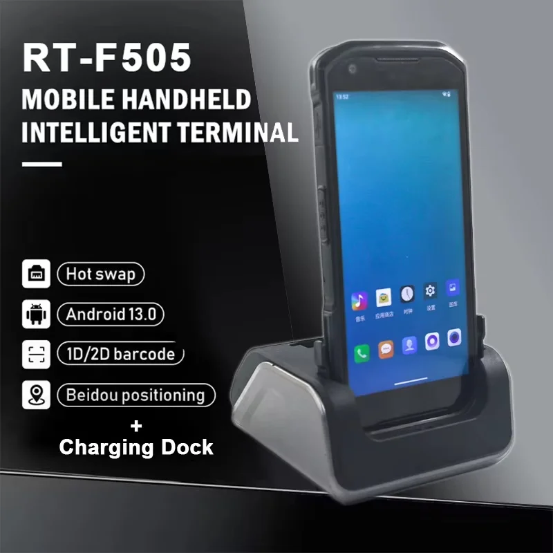 PDA robusto com sistema operacional Android 13 6G RAM 64G ROM 1D 2D Scanner de código de barras Octa-Core 4G-LTE Wifi GNSS IoT Terminal portátil