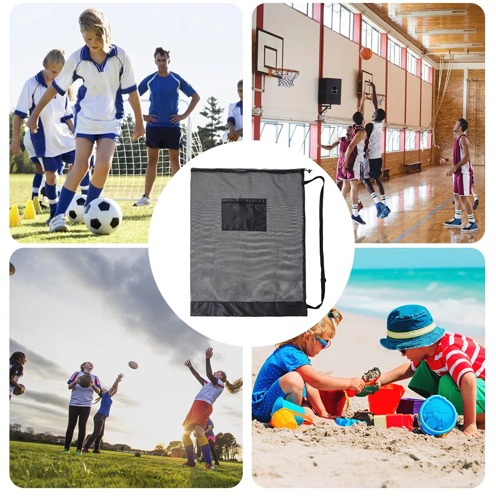 

Mesh Socce Ball Bag Extra Large Football Storage Bag with Zipper Pocket Accessories for Holding Basketball Football
