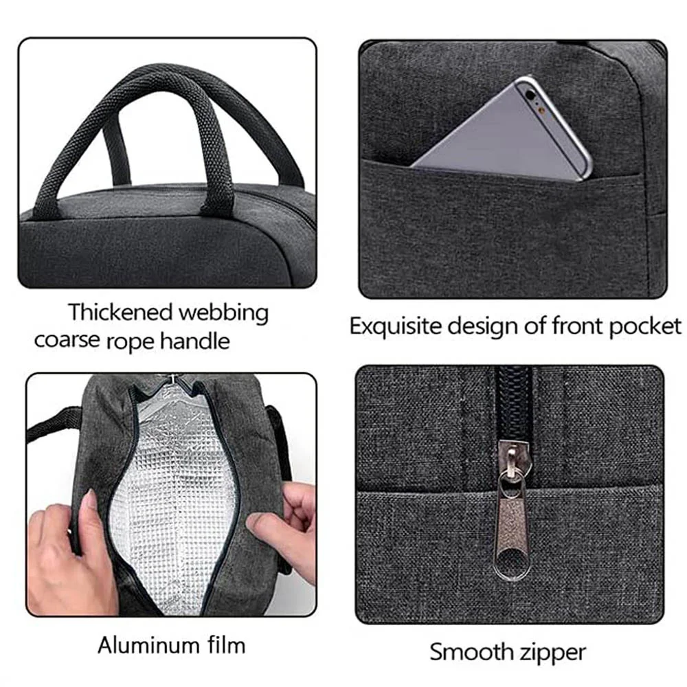 سلسلة ألوان جديدة عامل نزهة صندوق الغداء المحمول سستة معزول حقيبة الغداء سعة كبيرة تخزين الغداء حزمة أنيقة تخفيف #5