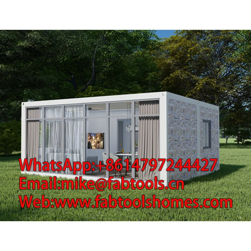 Customizable Luxury 20ft Portable Prefab Container Home 2 Bedroom Modular Steel Wooden House Modern Graphic Design Office Hotel