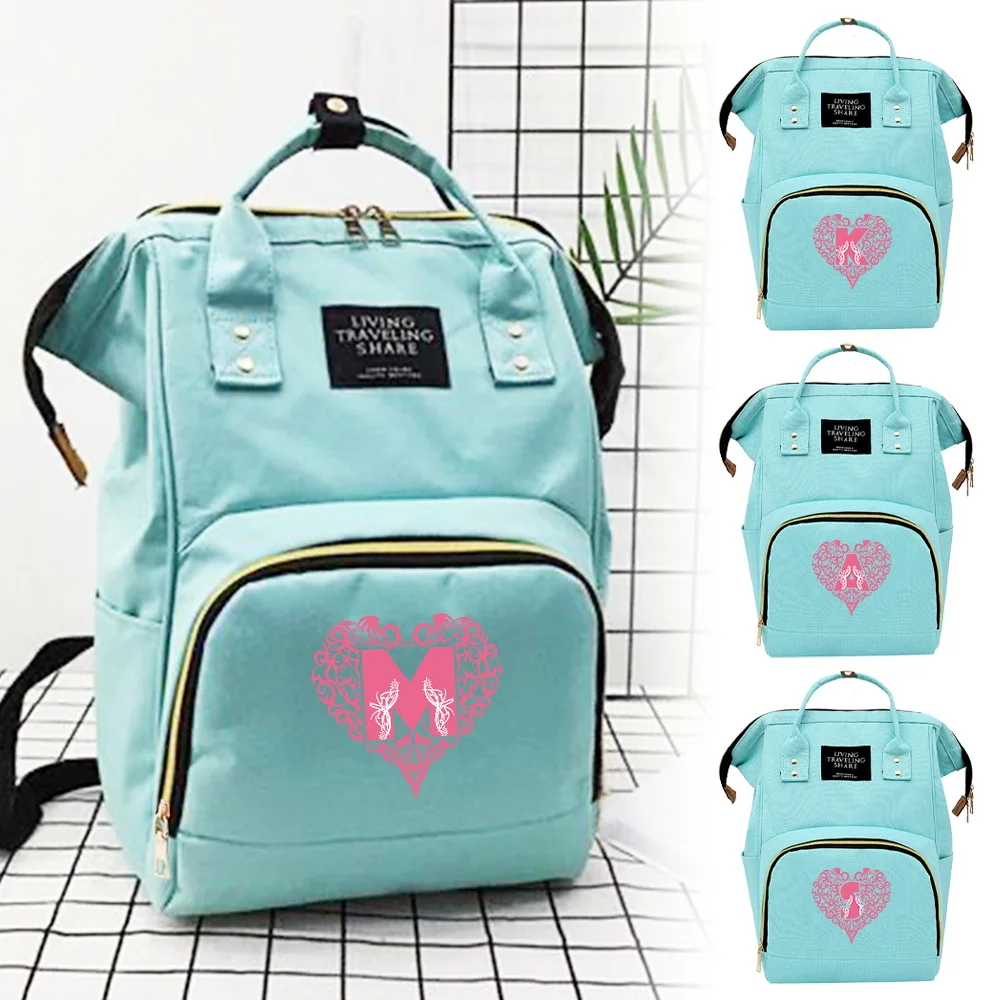 

Mommy Diaper Bags Newborn Changing Mat Outdoor Travel Bag Convenient Milk Bottle Organizer Love Letter Series Large Capacity