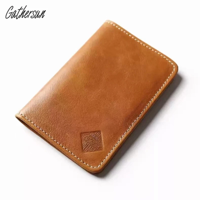 Original Handmade Genuine Leather Passport  Cover Retro Travel ID Card Holder Folder for Documents Passport Cover Leather